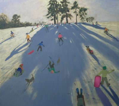 Skifahren, Calke Abbey, Derby von Andrew Macara